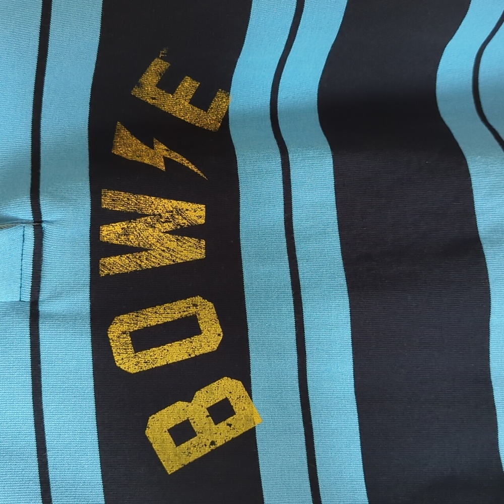 Bowie, David Bowie, Black And Blue Striped Rugby Shirt. Xl - Picture 4 of 8